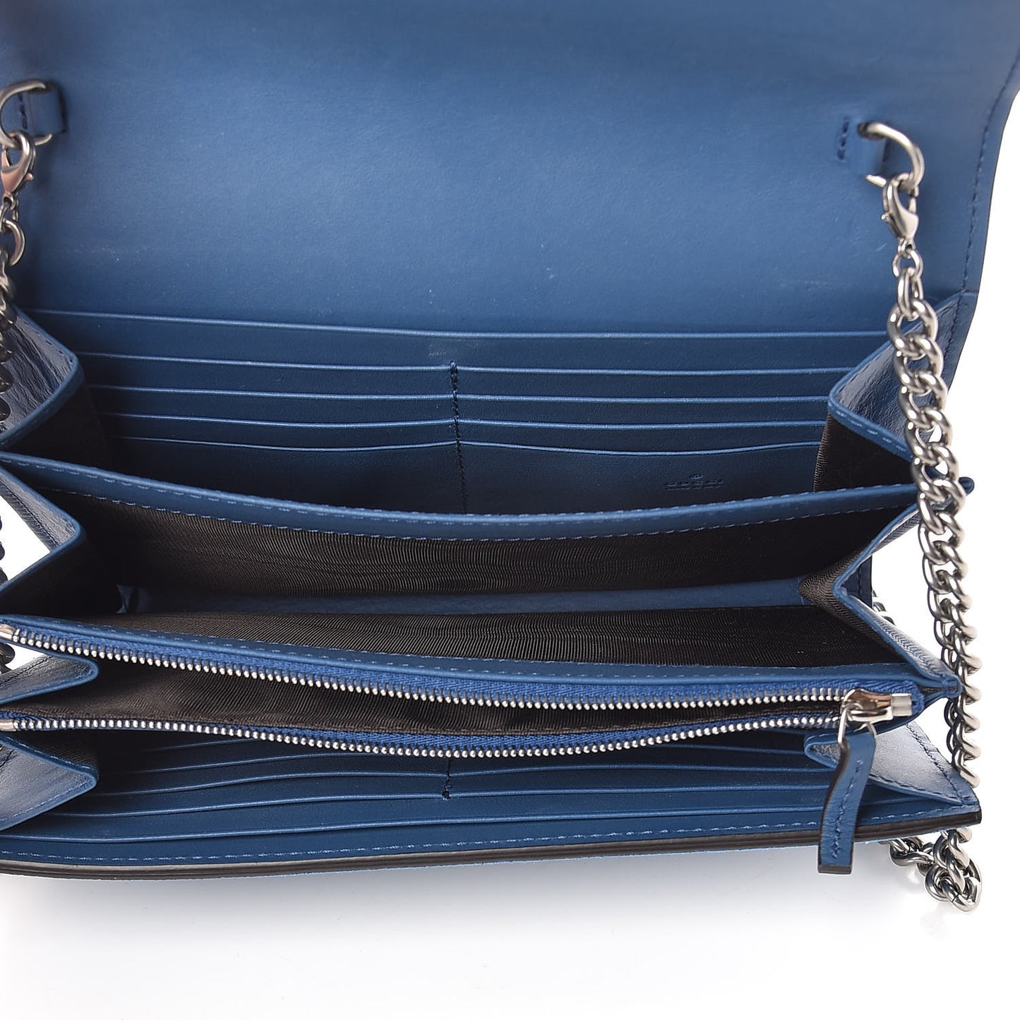Suede Mini Dionysus Chain Wallet Blue