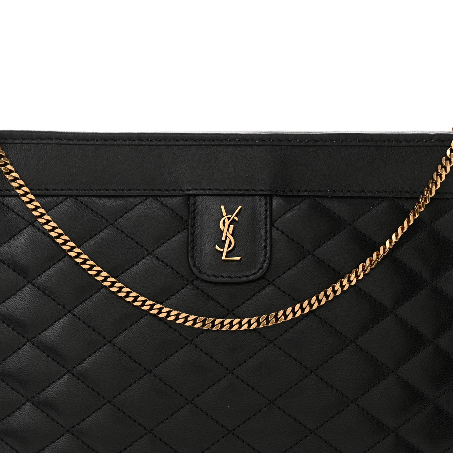 Lambskin Quilted Monogram Baby Victoire Chain Clutch Bag Black