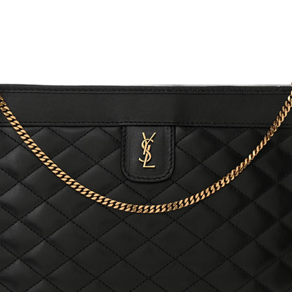 Saint Laurent Lambskin Quilted Monogram Baby Victoire Chain Clutch Bag Black 8 of 11