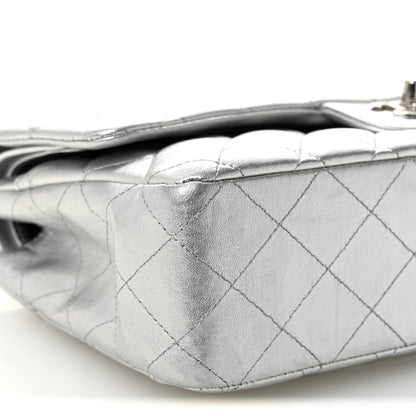 Chanel Metallic Lambskin Quilted Medium Double Flap Silver 8 of 11