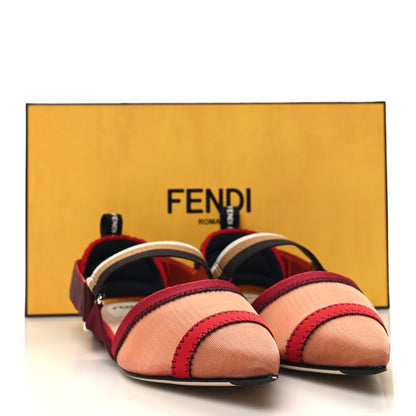 Fendi Technical Mesh Colibri Slingback Ballerina Flats 37.5 Fragola Mou Fango Ruggine 8 of 8