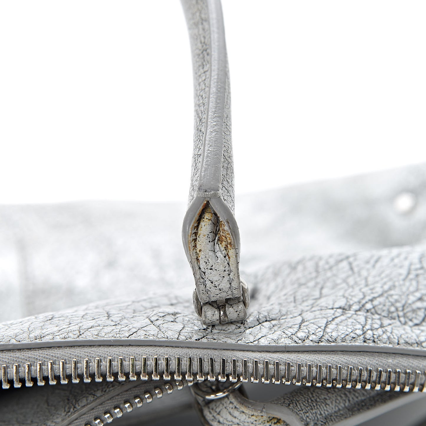 Agneau Classic Silver Hardware Papier Large Bowling Bag Grey