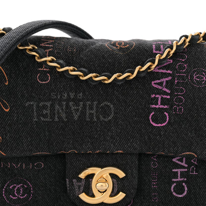 Chanel Denim Quilted Denim Mood Mini Rectangular Flap Black Multicolor 8 of 11