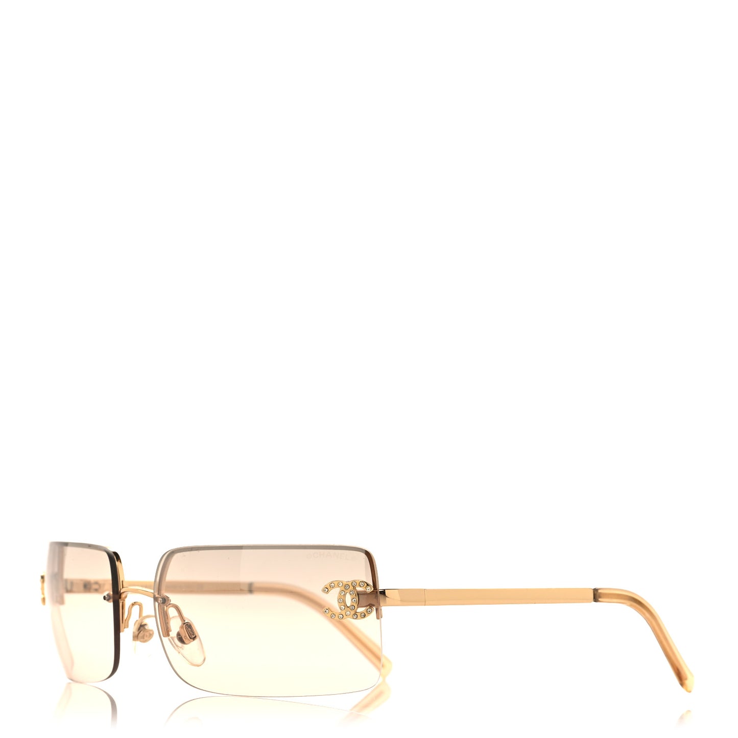 Crystal CC Logo Sunglasses 4104-B Gold