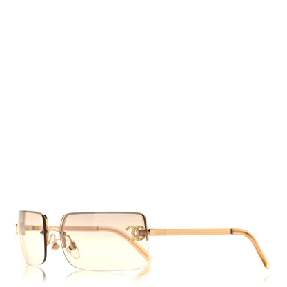 Chanel Crystal CC Logo Sunglasses 4104-B Gold 1 of 6