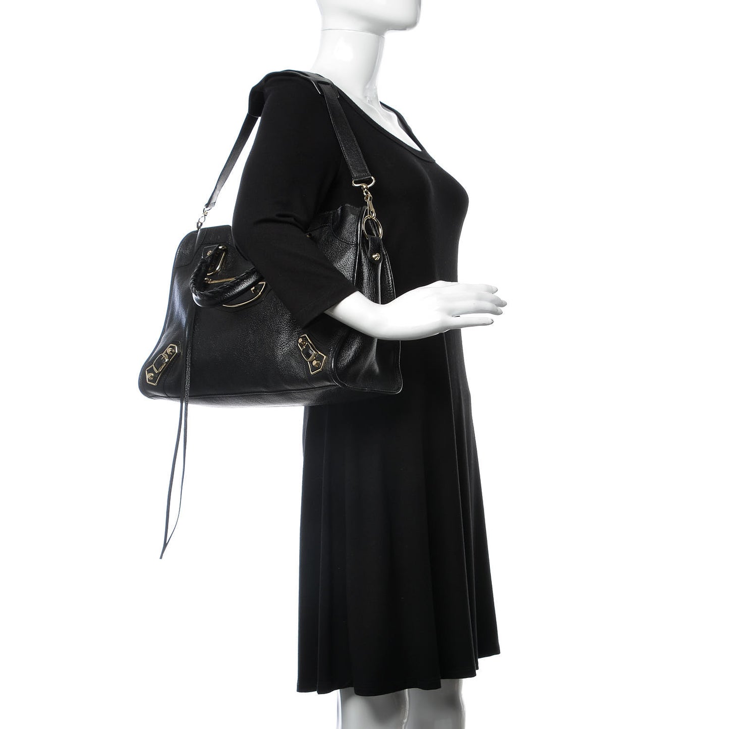 Chevre Gold Metallic Edge Hardware City Black