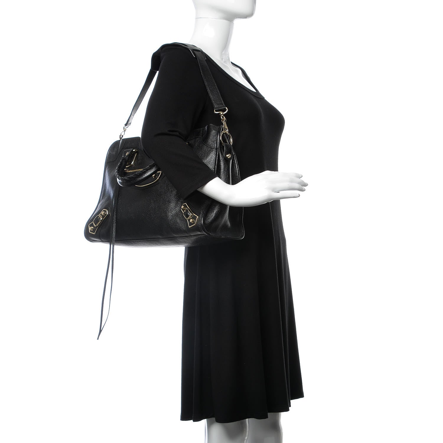 Balenciaga Chevre Gold Metallic Edge Hardware City Black 2 of 8