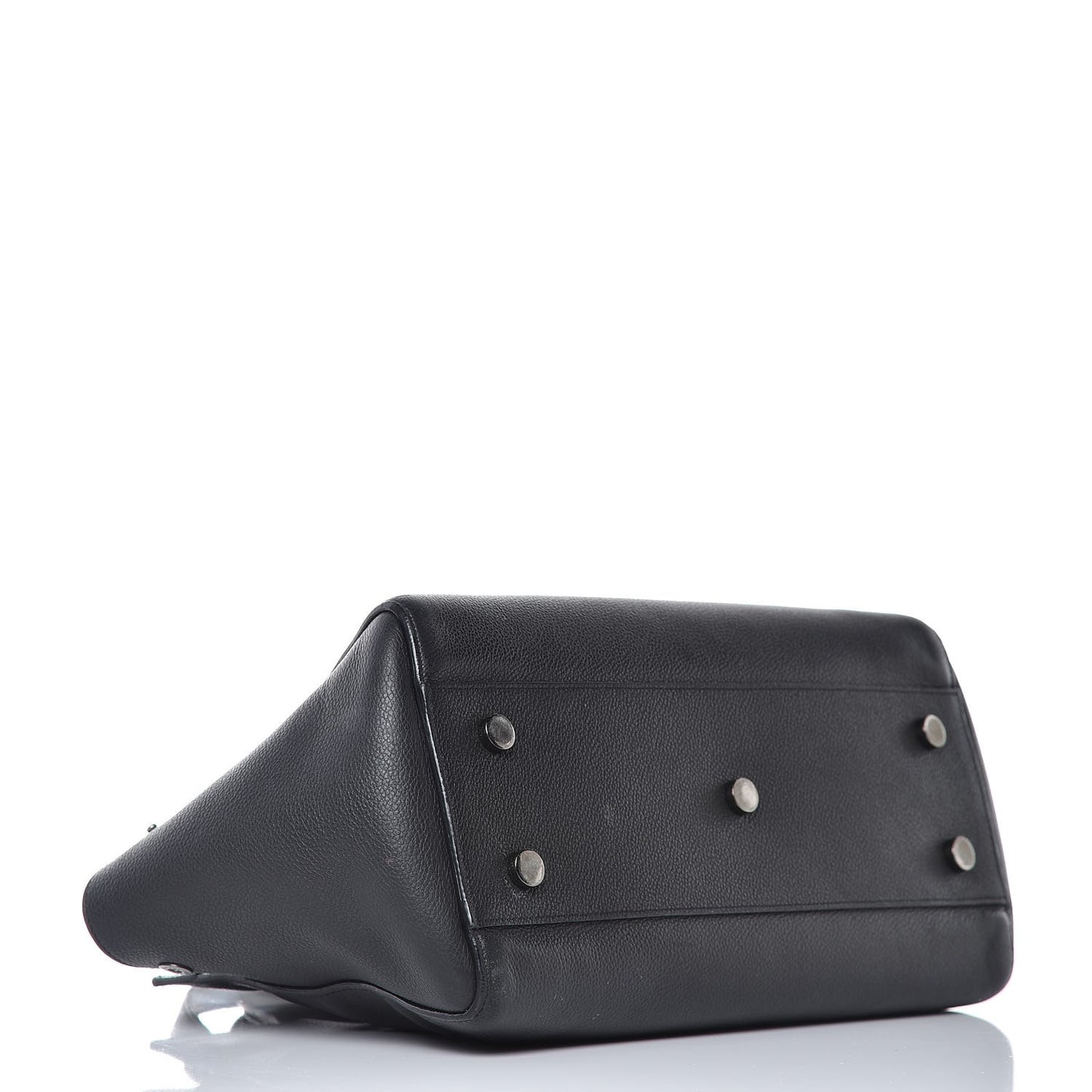 Grained Calfskin Small Cabas Rive Gauche Black