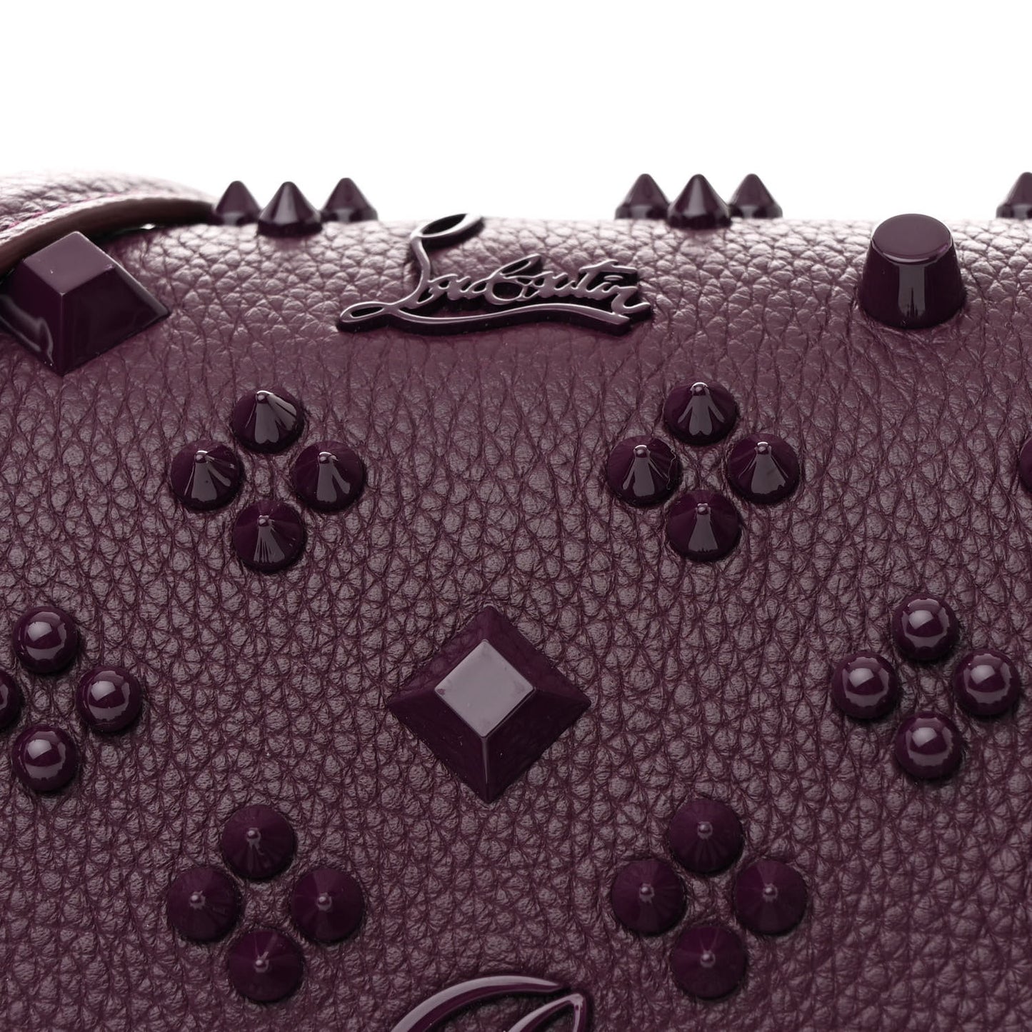 Calfskin Spikes Loubinthesky Paloma Clutch Merlot