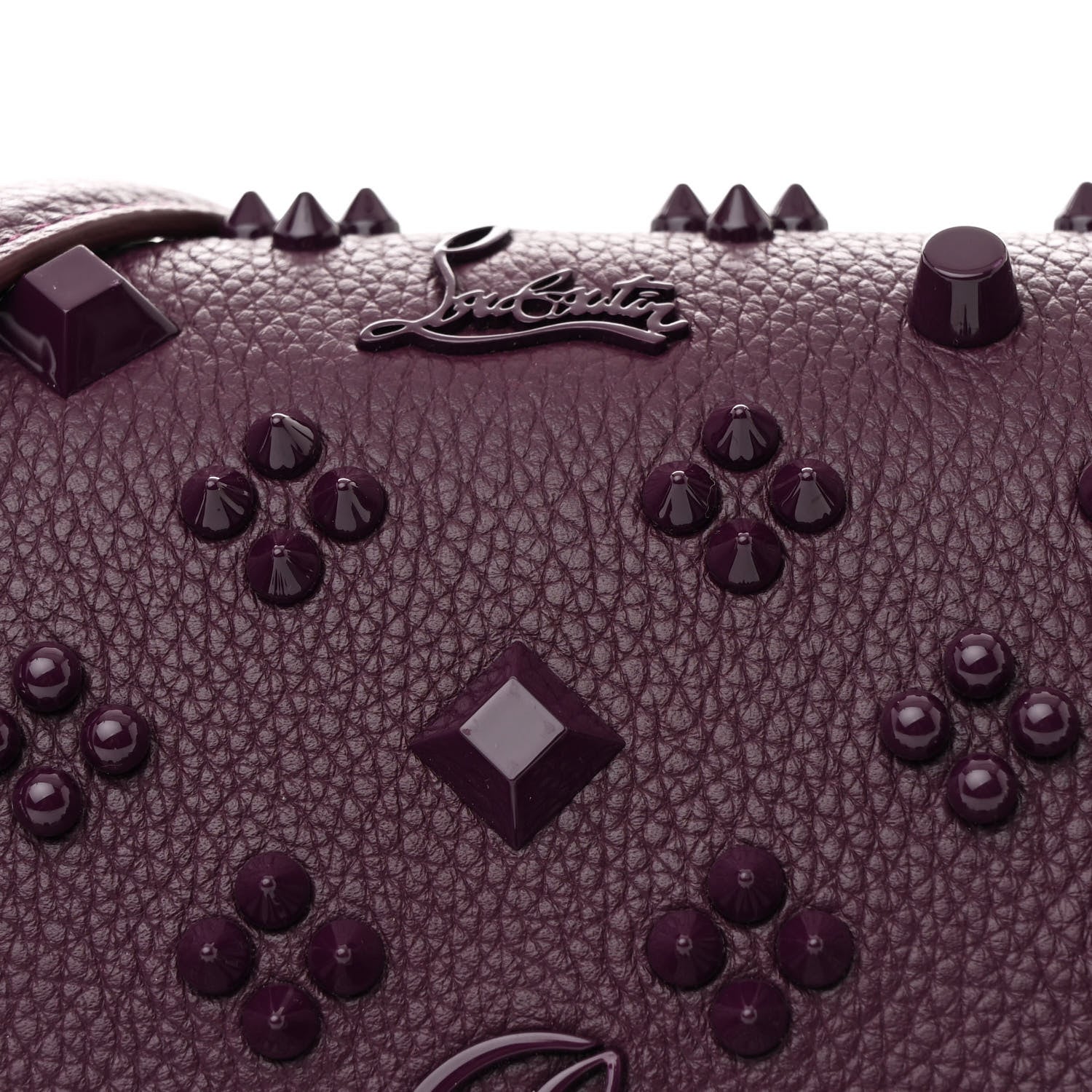 Christian Louboutin Calfskin Spikes Loubinthesky Paloma Clutch Merlot 7 of 10