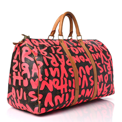 Louis Vuitton Monogram Graffiti Keepall 50 Fuchsia 3 of 10