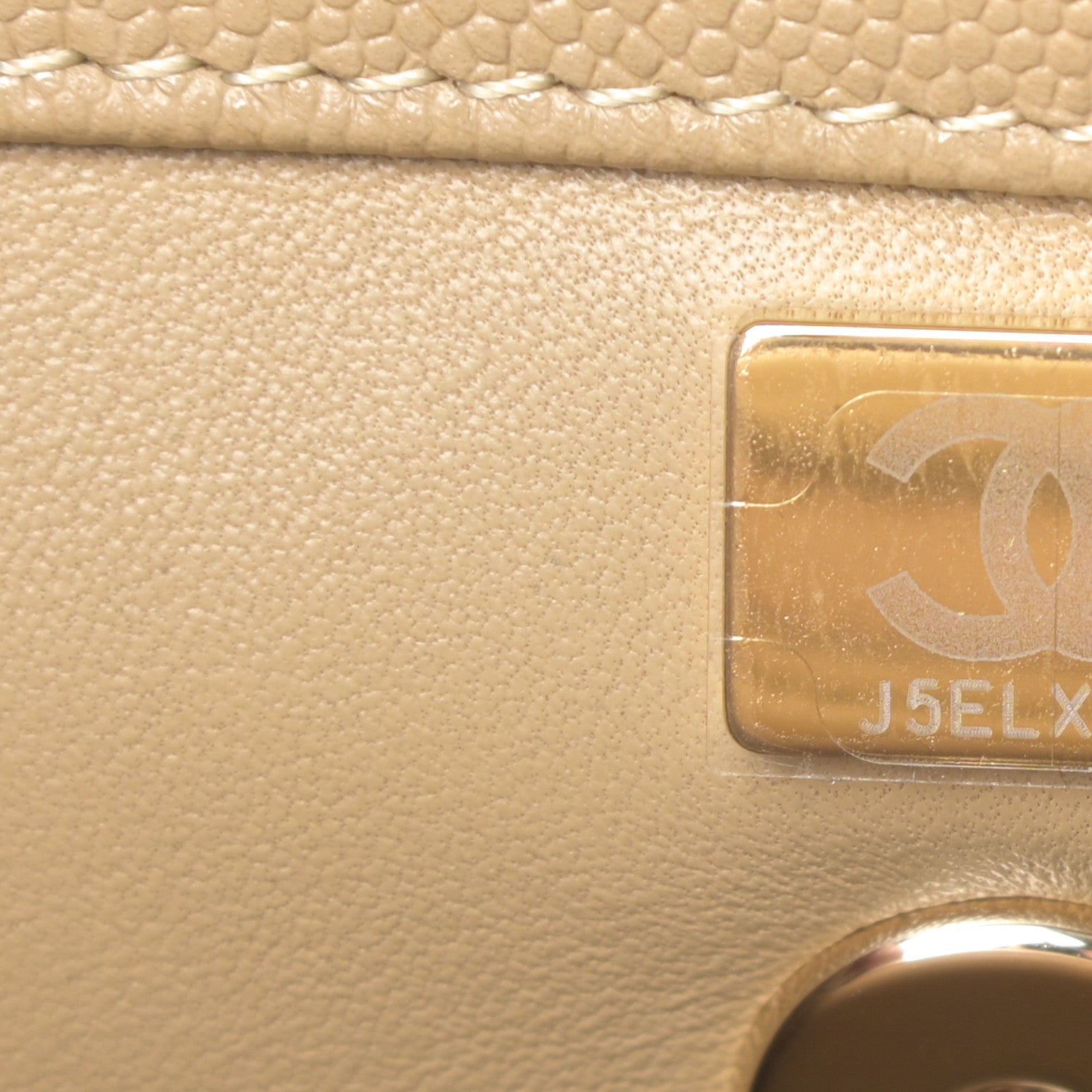 Chanel Caviar Lizard Embossed Quilted Mini Coco Handle Flap Dark Beige 7 of 10