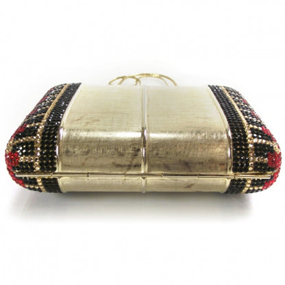Judith Leiber Swarovski Crystal Minaudiere Clutch Brushed Gold 5 of 8
