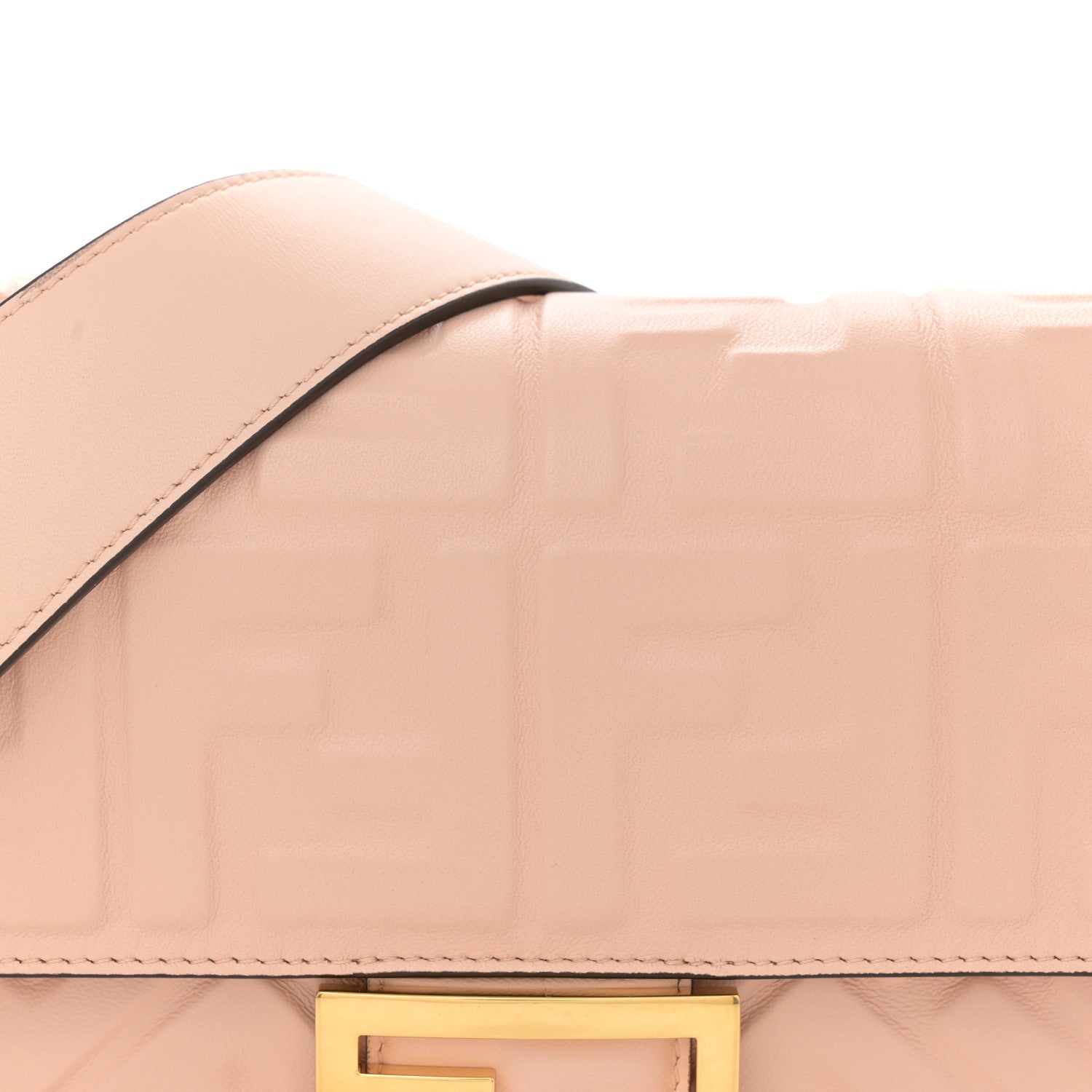 Fendi Nappa FF 1974 Embossed Baguette Rosa Quarzo 8 of 12