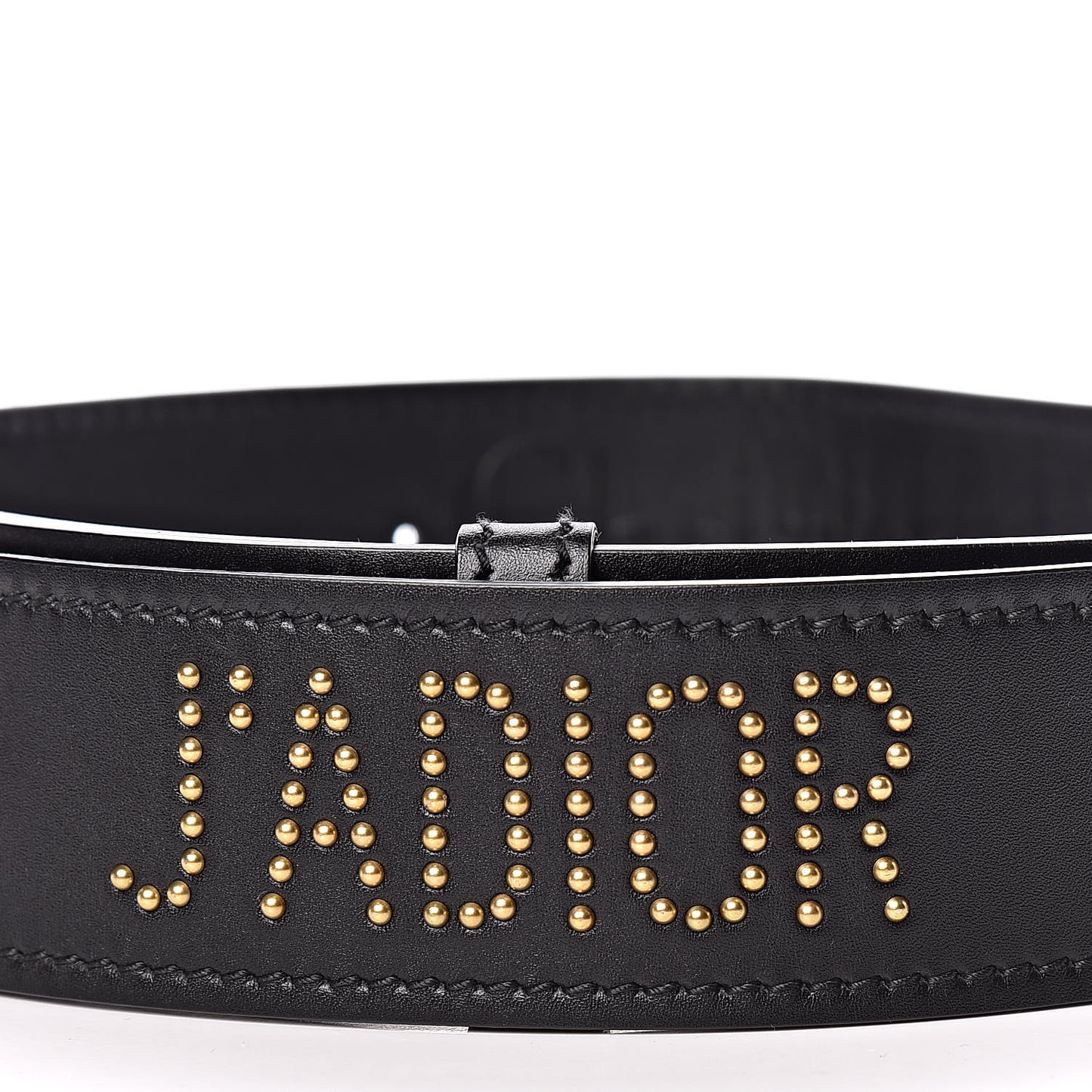 Calfskin Studded J’Adior Shoulder Strap Black