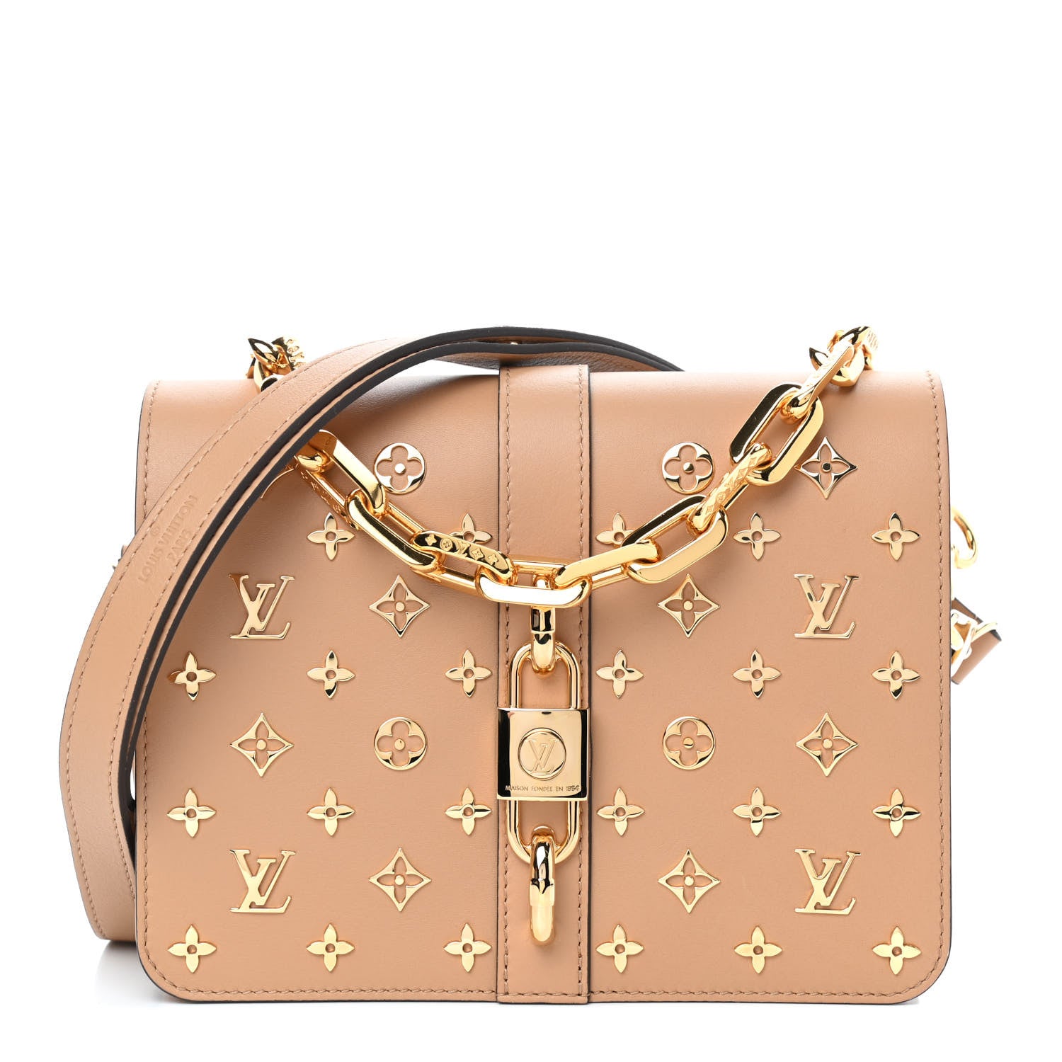 Louis Vuitton Calfskin Monogram Metal Rendez-Vous Camel 854859