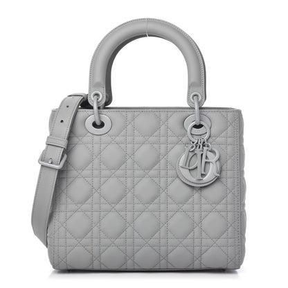 Christian Dior Ultra Matte Calfskin Cannage Medium Lady Dior Grey Stone 1 of 11