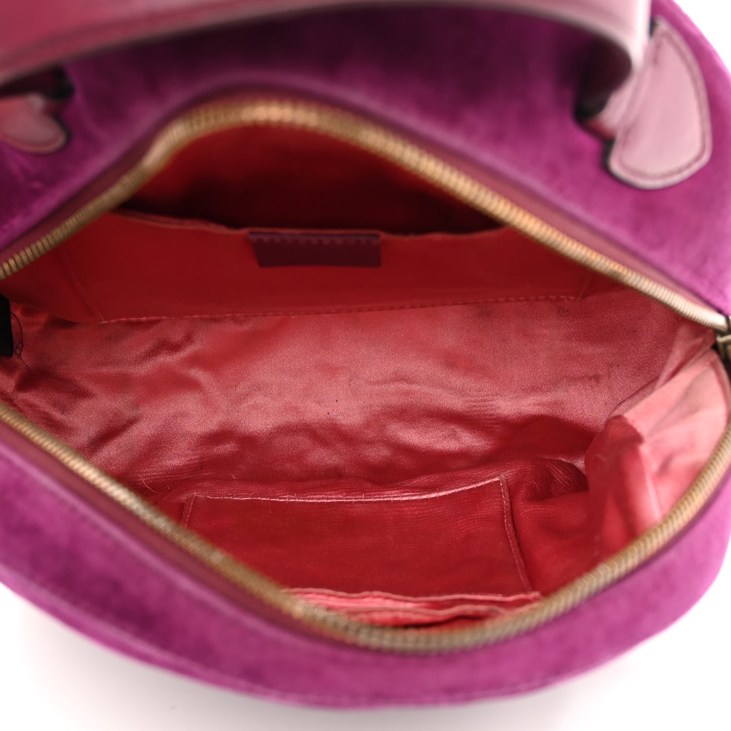 Gucci Velvet Matelasse GG Marmont Dome Backpack Fuchsia Violet Cyclamen 5 of 12