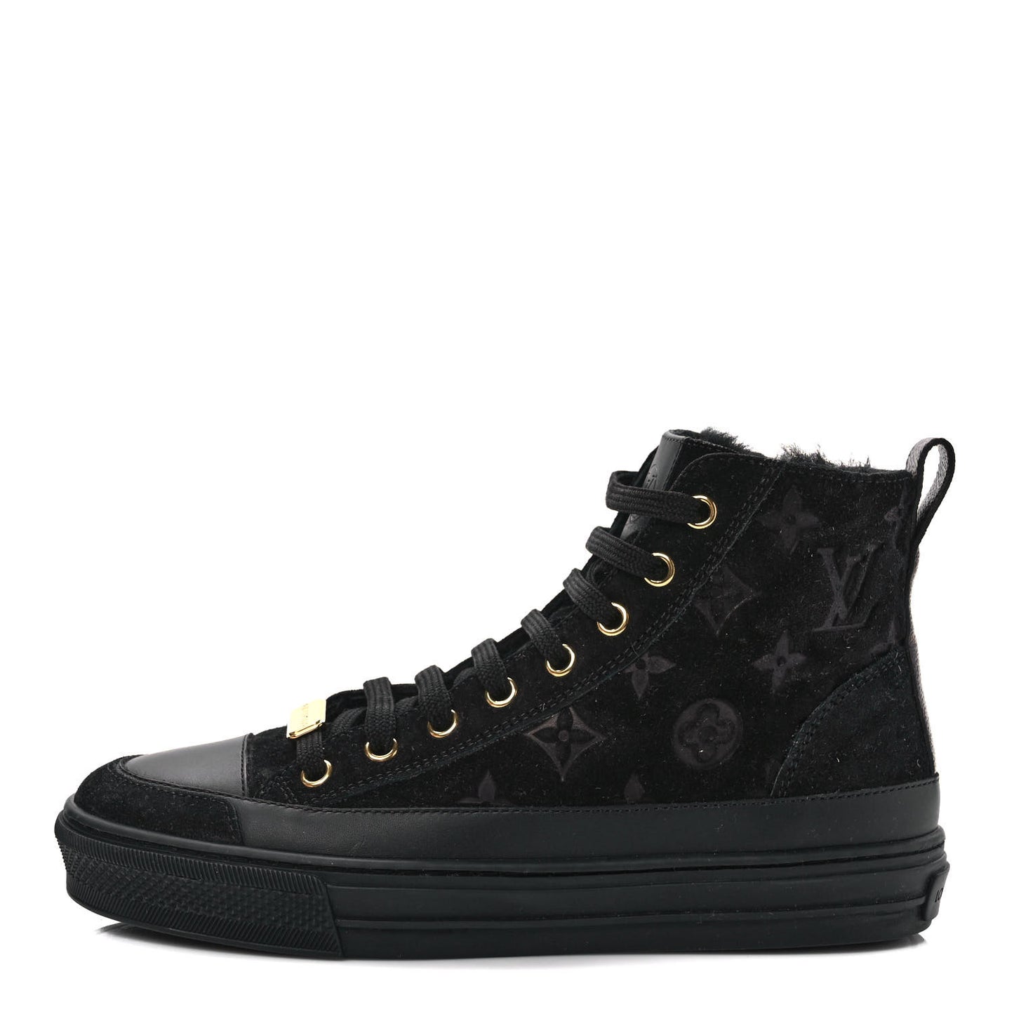 Suede Monogram Stellar Sneaker Boots 35 Black