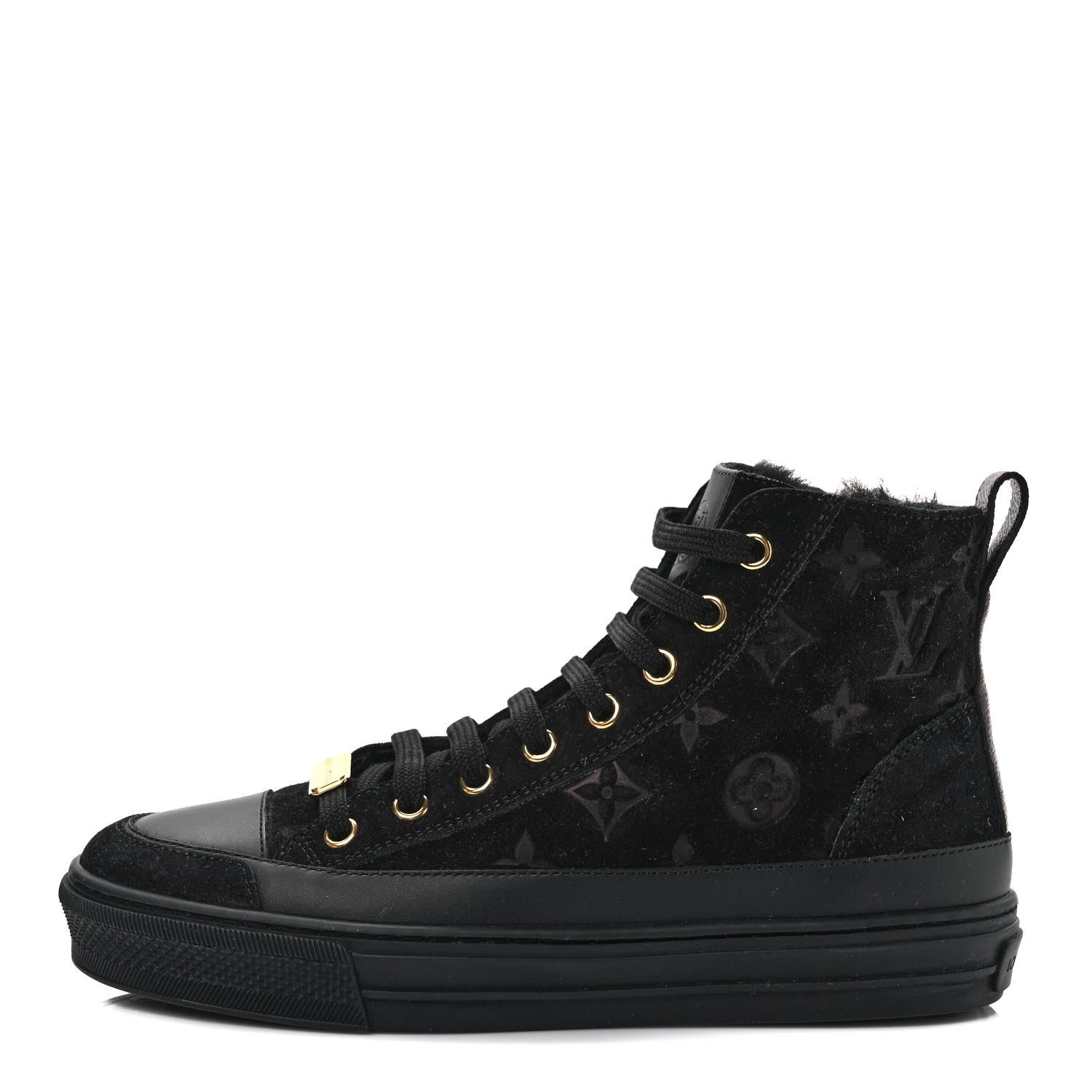 Louis Vuitton Suede Monogram Stellar Sneaker Boots 35 Black 1 of 9