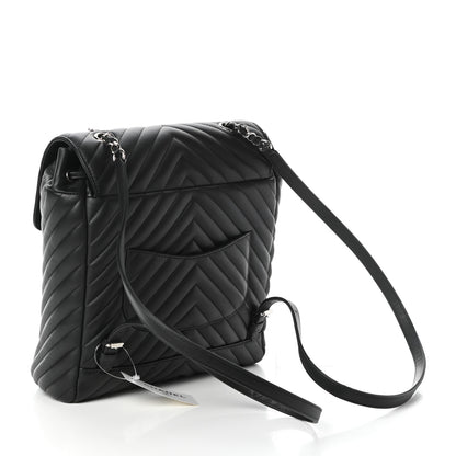 Chanel Calfskin Chevron Quilted Large Urban Spirit Backpack Black 3 of 9