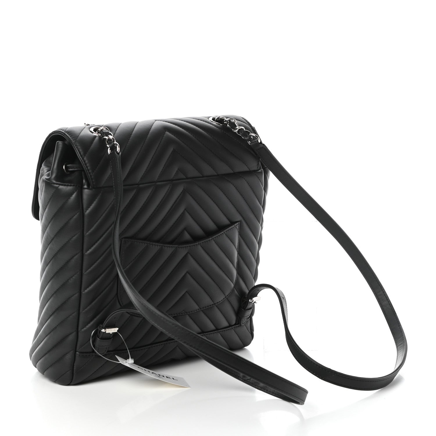Chanel Calfskin Chevron Quilted Large Urban Spirit Backpack Black 3 of 9