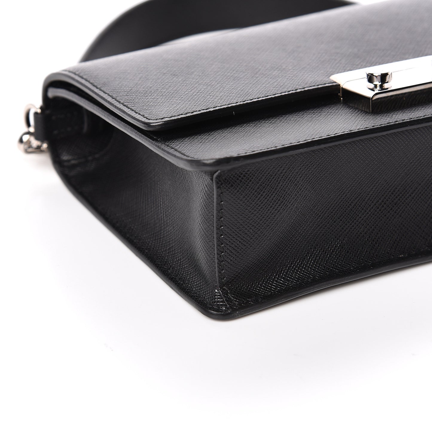 Saffiano Lux Bandoliera Crossbody Bag Black