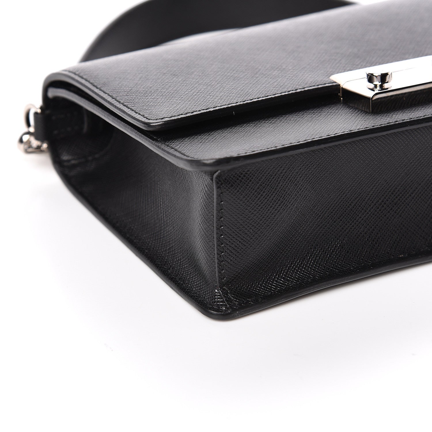 Prada Saffiano Lux Bandoliera Crossbody Bag Black 7 of 9