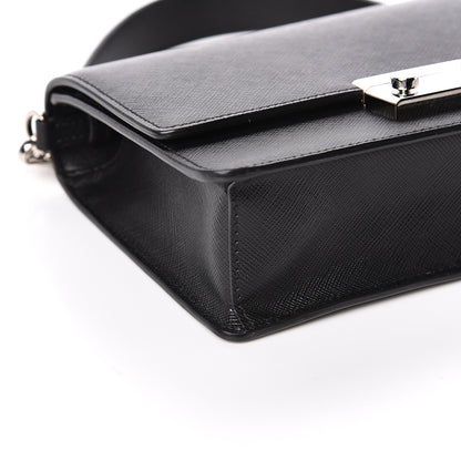 Prada Saffiano Lux Bandoliera Crossbody Bag Black 7 of 9