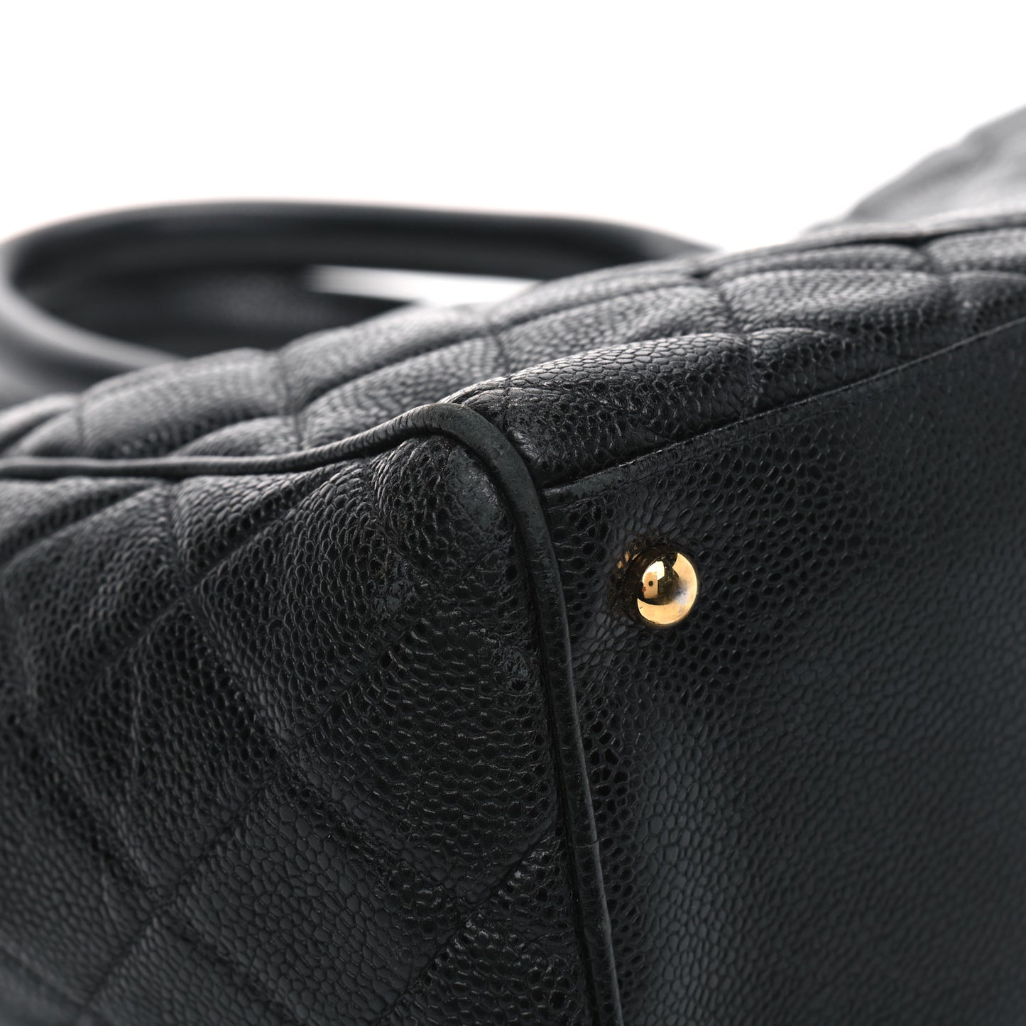 Caviar Quilted Large Bowler Black