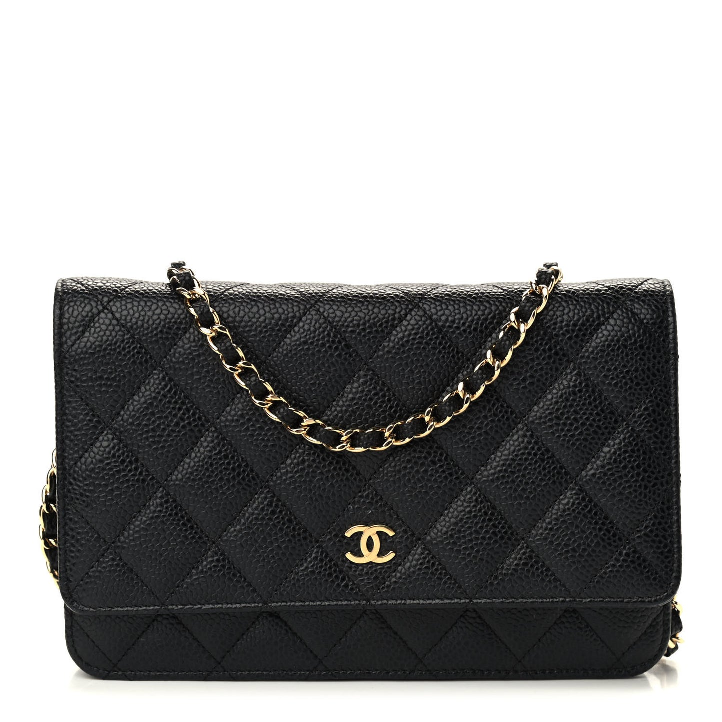 Caviar Quilted Wallet On Chain WOC Black