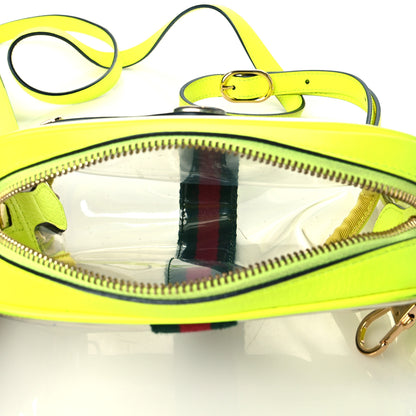 Gucci Vinyl Web Mini Ophidia Transparent Shoulder Bag Yellow Fluo 5 of 11