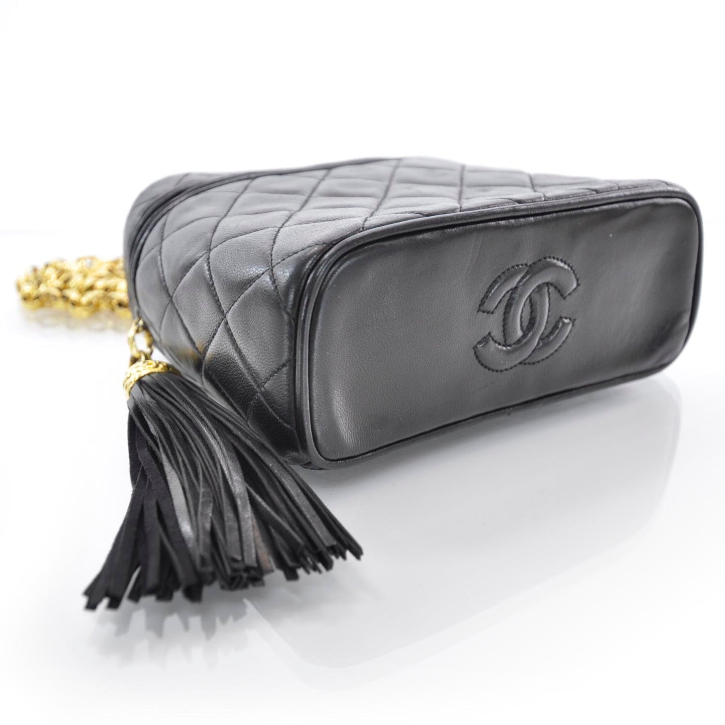Lambskin Tassel Evening Bag Black