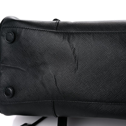 Prada Saffiano Pushlock Satchel Black 10 of 16