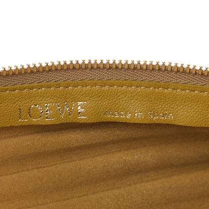 Loewe Lambskin Pleated Bracelet Pouch Shoulder Bag Ochre 5 of 10