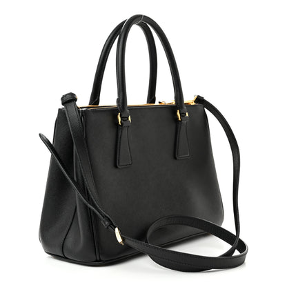Prada Saffiano Small Galleria Double Zip Tote Black 2 of 10