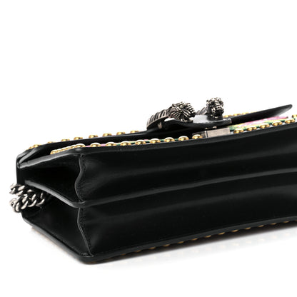 Gucci Calfskin Floral Embroidered Studded Small Dionysus Shoulder Bag Black 7 of 8