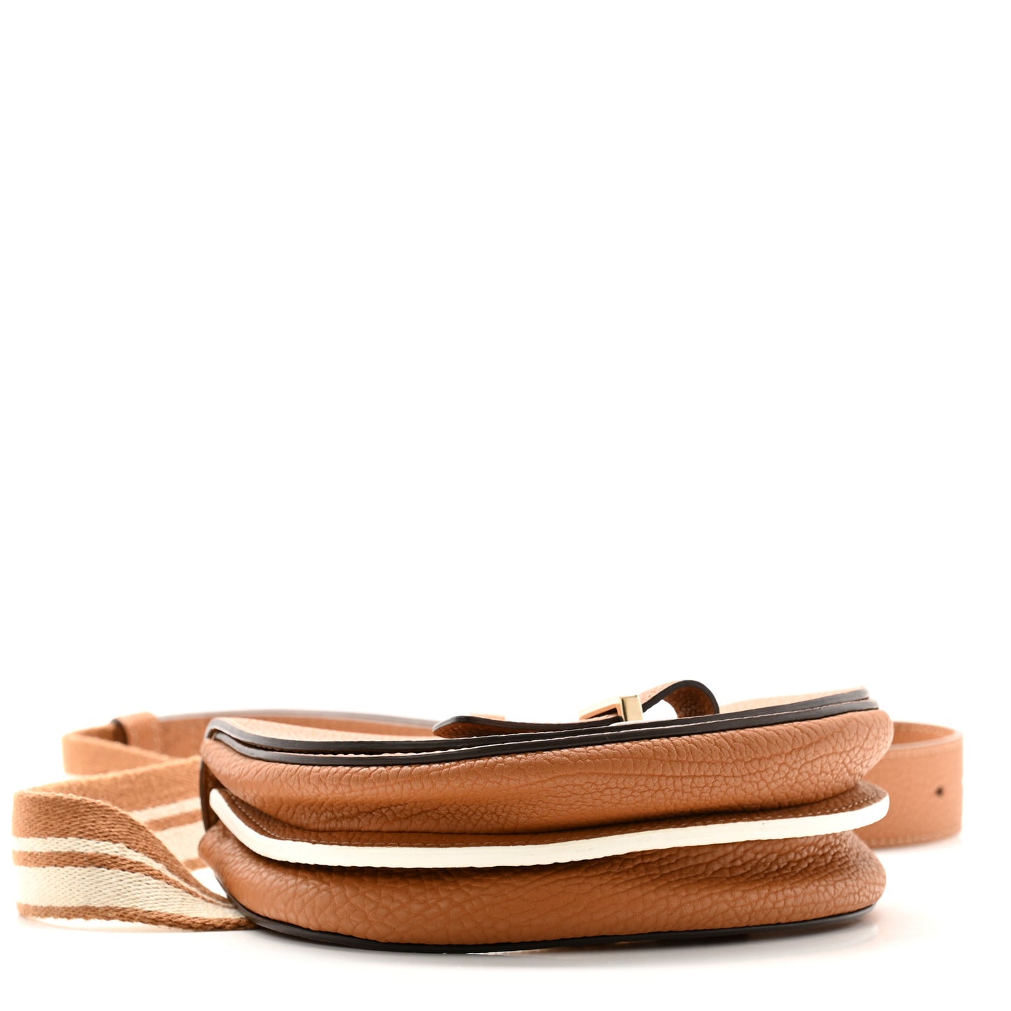 Crispy Calfskin Mini Le Mutin Saddle Belt Bag Vegetal