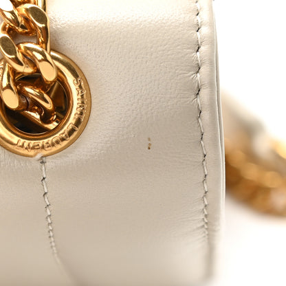 Saint Laurent Lambskin Matelasse Monogram Vicky Chain Wallet Off White 8 of 11