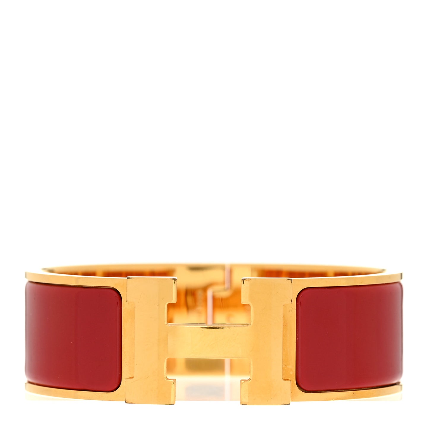 Enamel Wide Clic Clac H Bracelet PM Rouge Piment