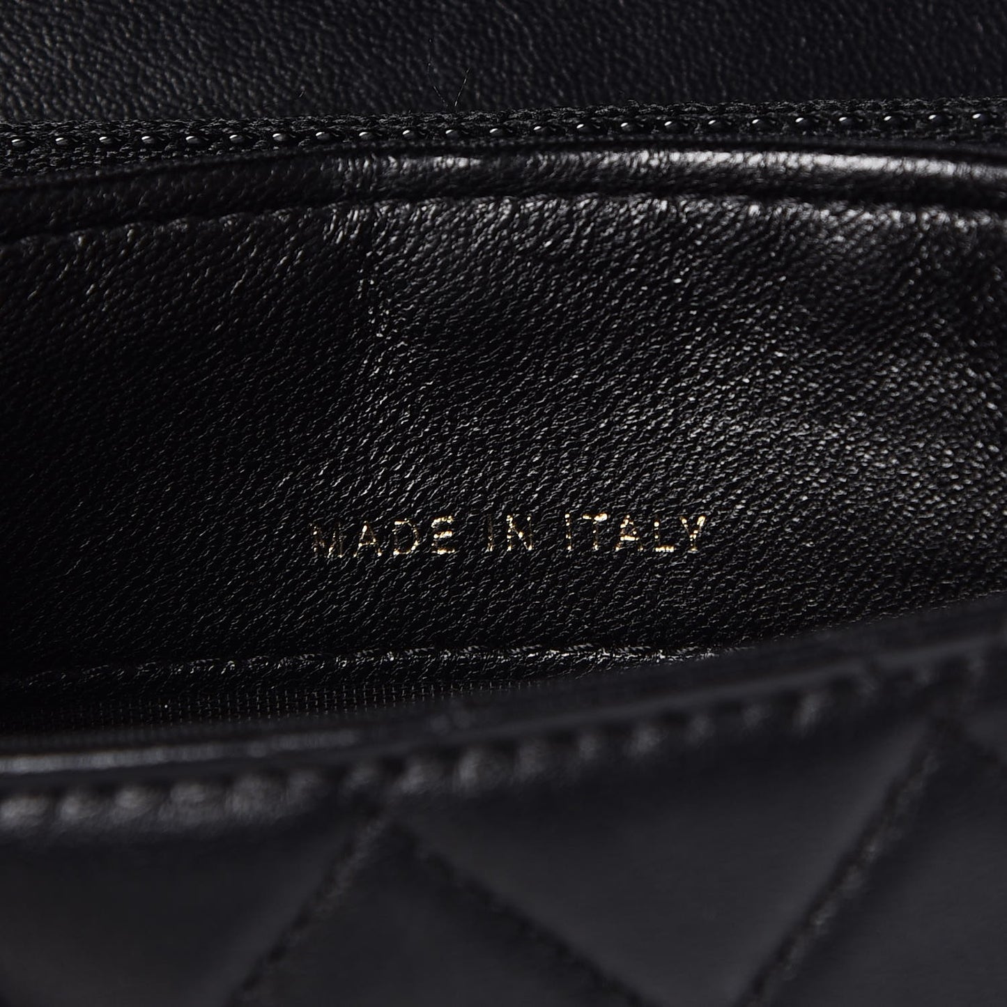 Calfskin Quilted Small Boy Flap Wallet Black
