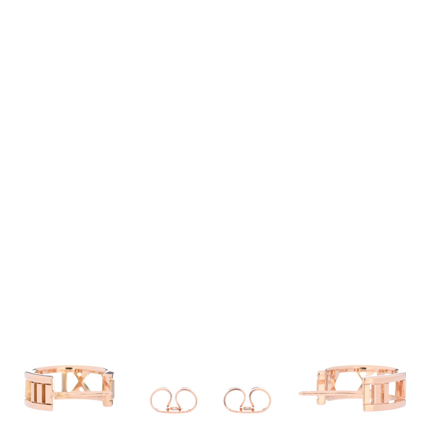 Tiffany 18K Rose Gold Mini Atlas Hoop Earrings 4 of 6