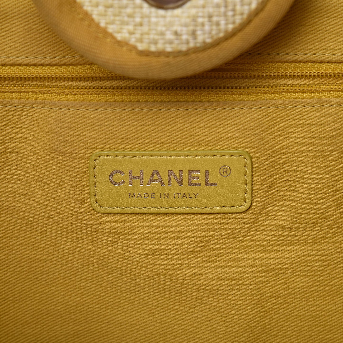 Woven Straw Raffia Large Deauville Tote Yellow