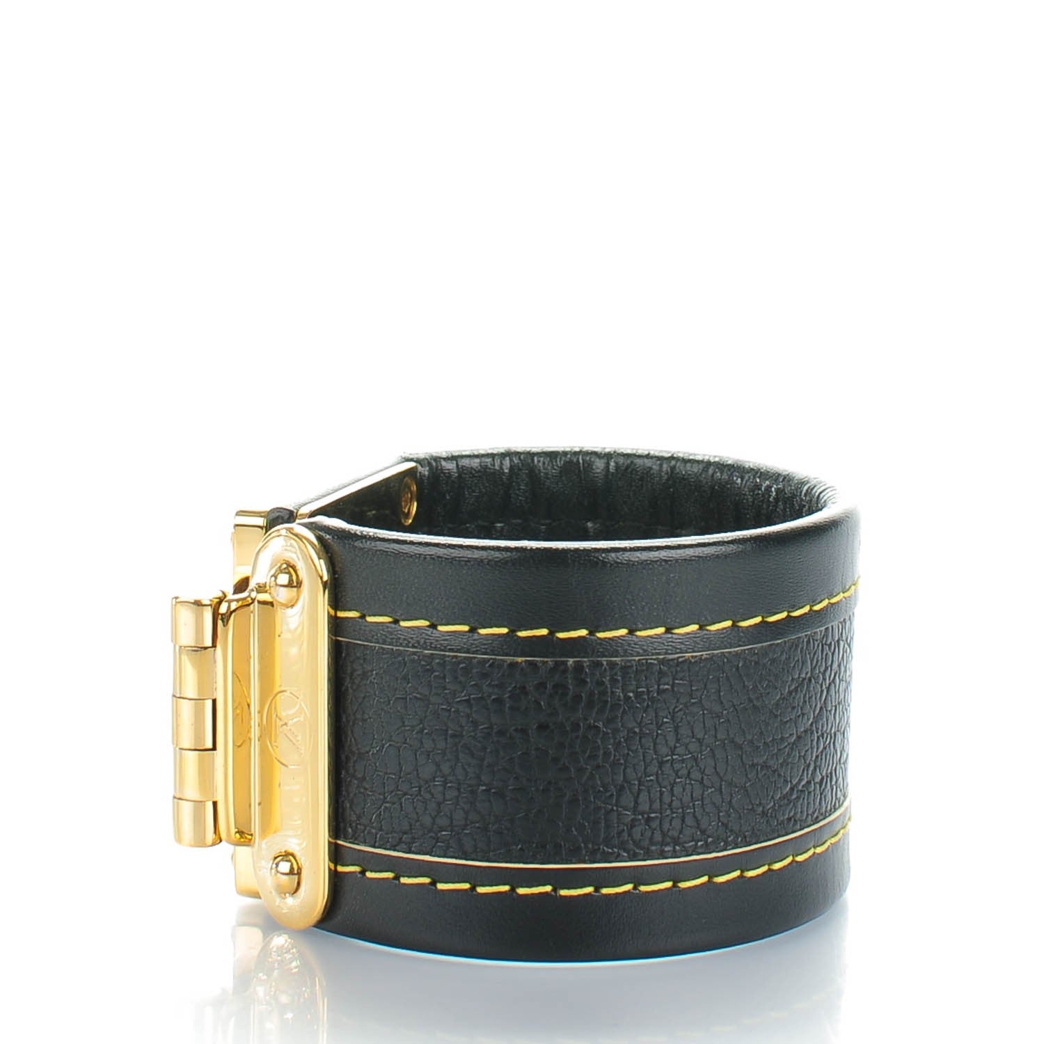 Louis Vuitton Chèvre Suhali S Lock Bracelet Small Black 3 of 7