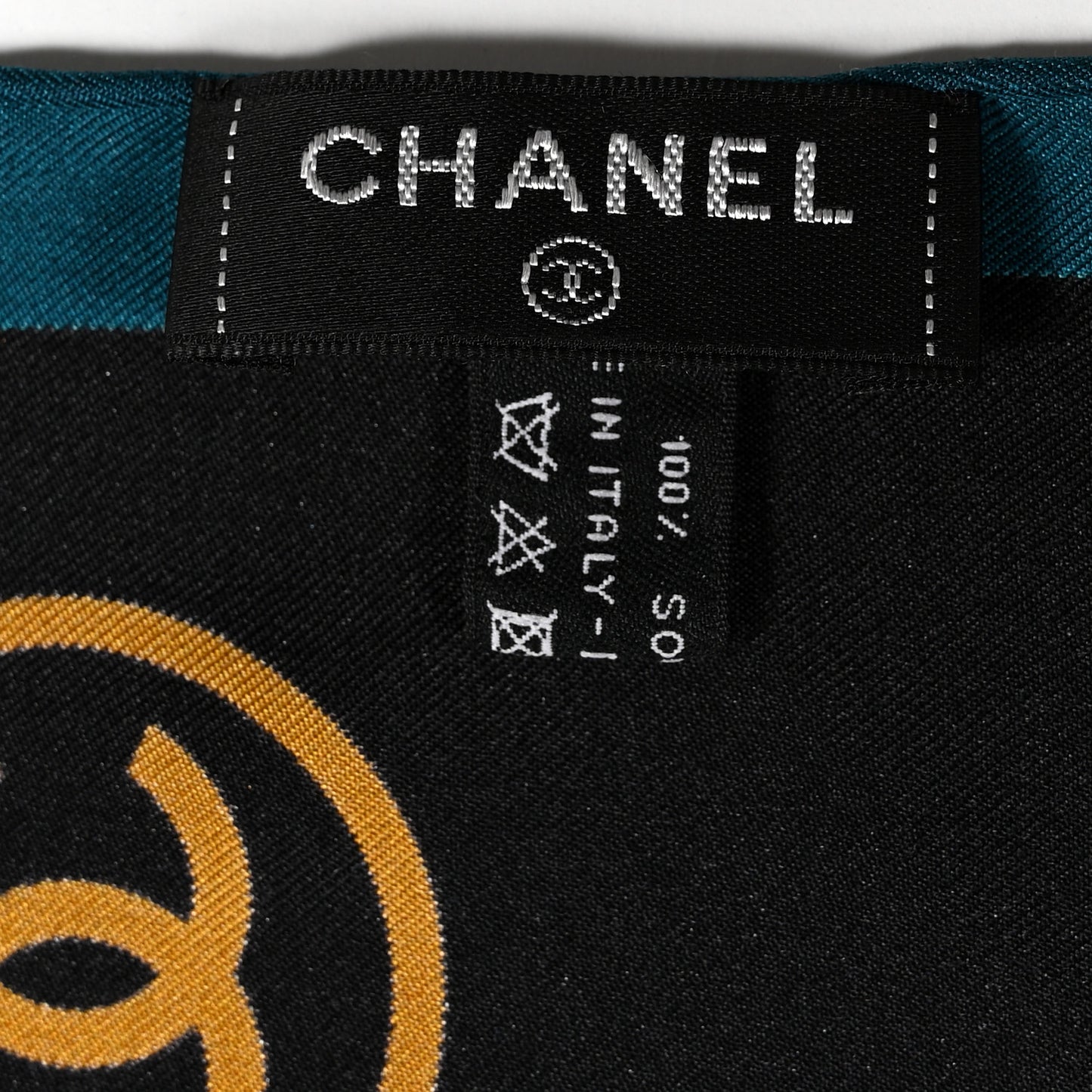 Silk Egyptian CC Scarf Black