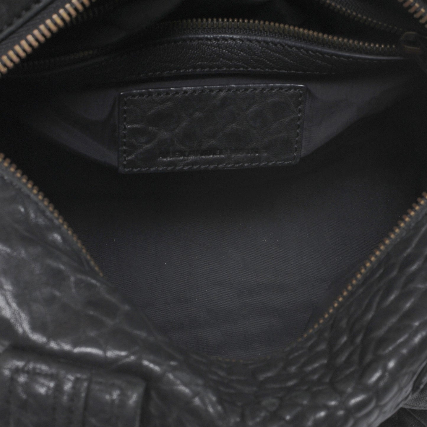 Leather Rocco w Antique Brass Hardware Black