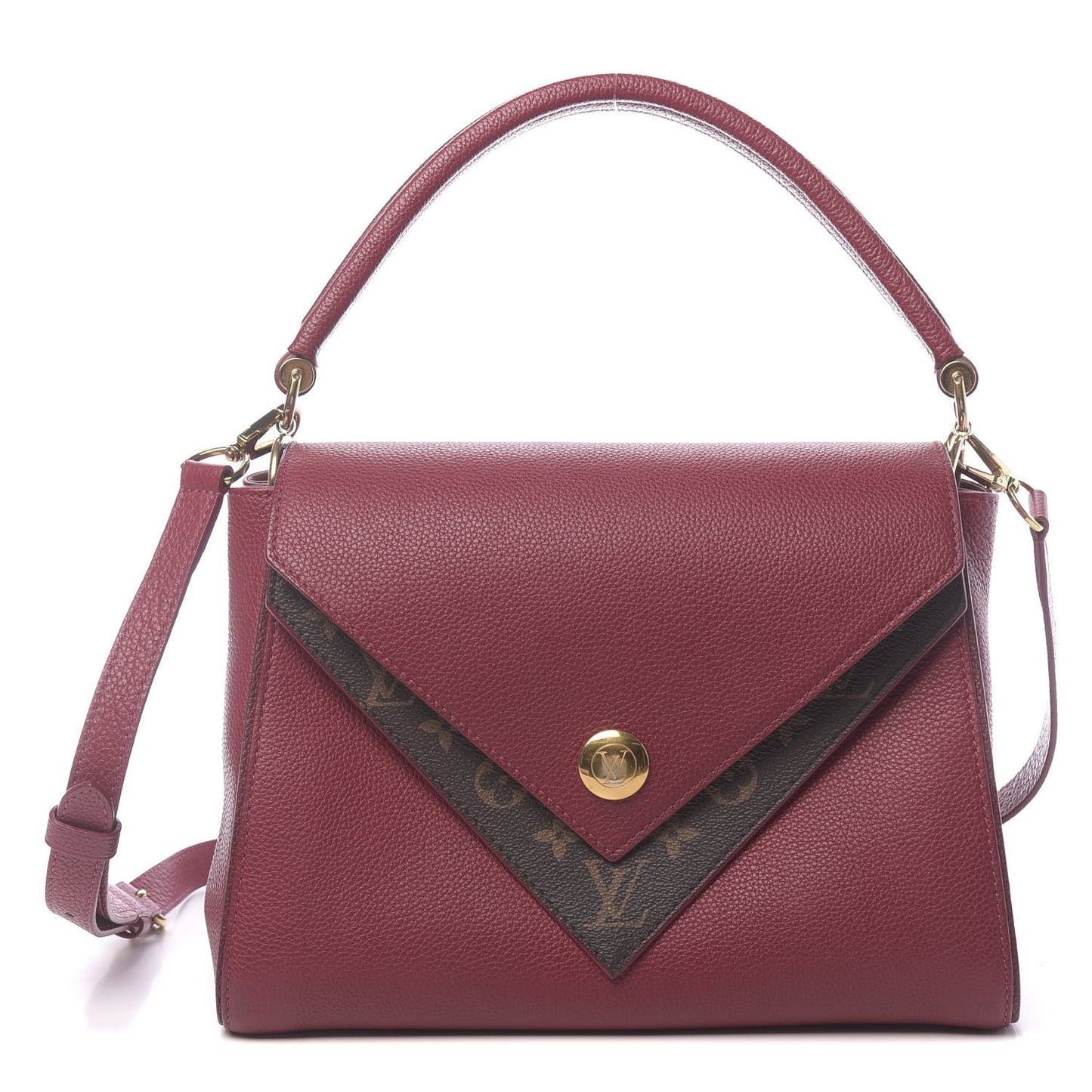 Grained Calfskin Monogram Double V Rubis