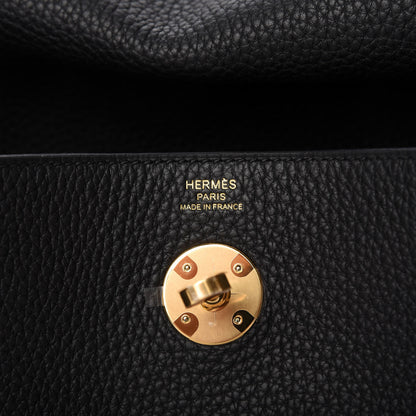 Hermes Taurillon Clemence Lindy 26 Black 8 of 11