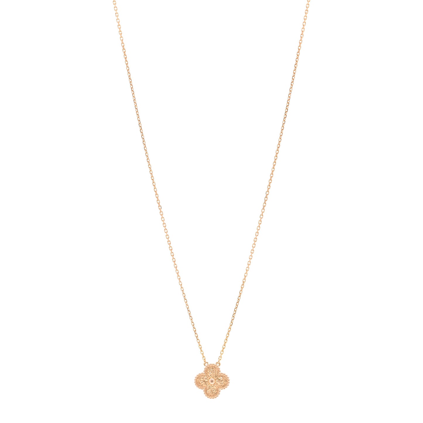 18K Rose Gold Vintage Alhambra Pendant Necklace