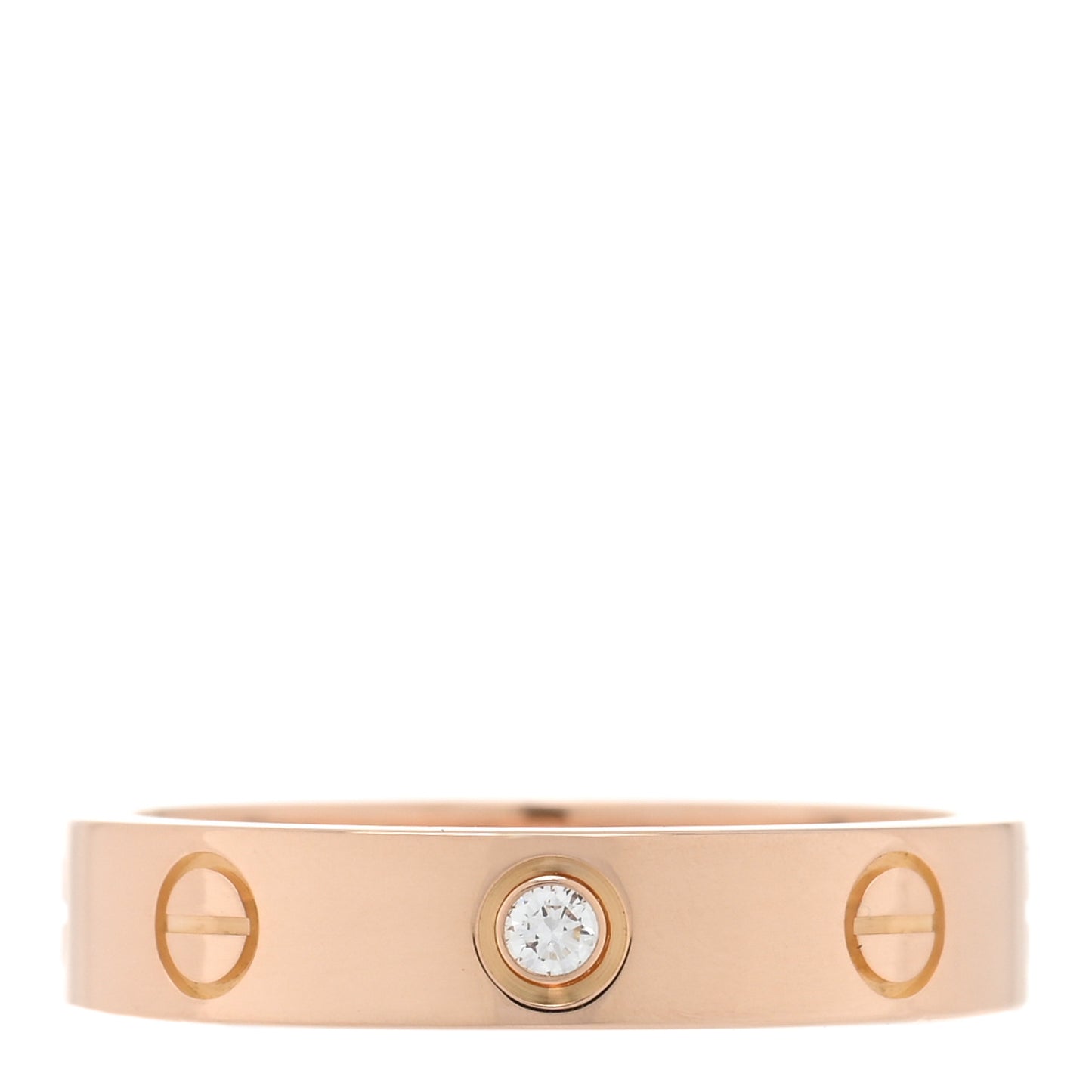 18K Pink Gold Diamond 4mm LOVE Wedding Band Ring 52 6